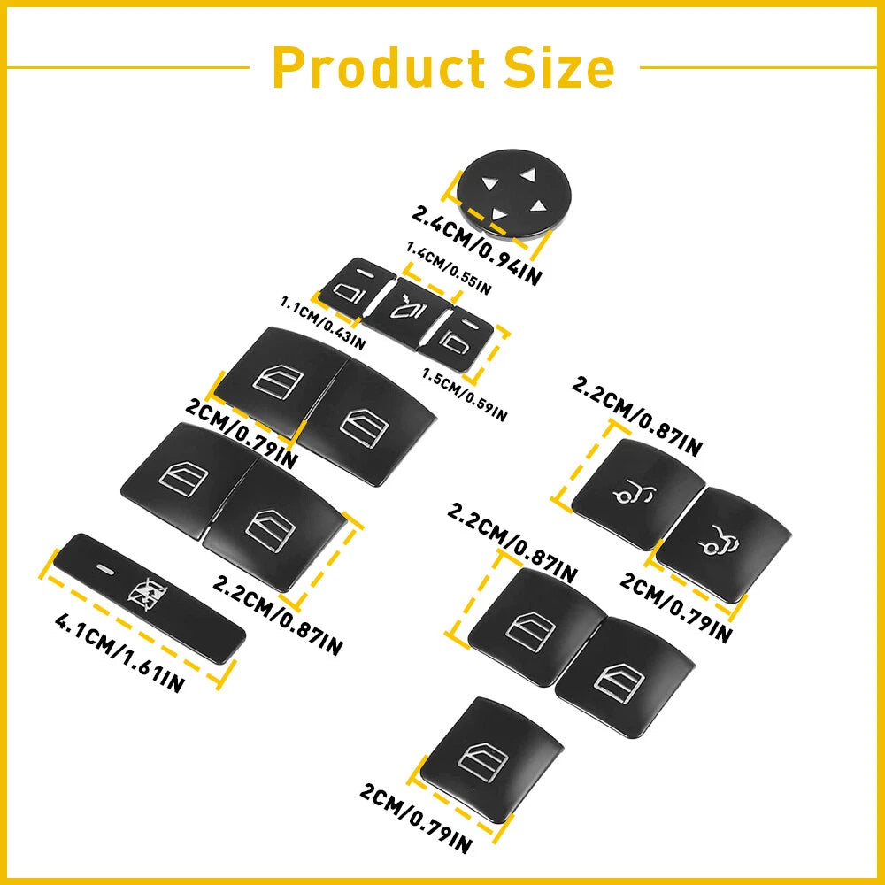 Door Window Switch Button Cover Sticker fit for Mercedes-Benz CLA250 2013-2017 A 6B93BC-57