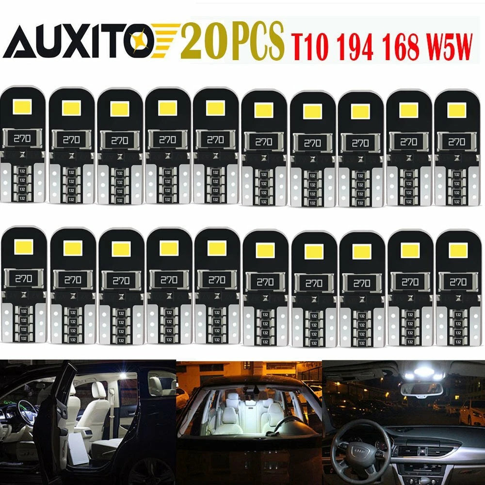 20x White Error Free T10 LED 2835smd Interior Wedge Light Bulb W5W 194 168 2825 6B93BC-57