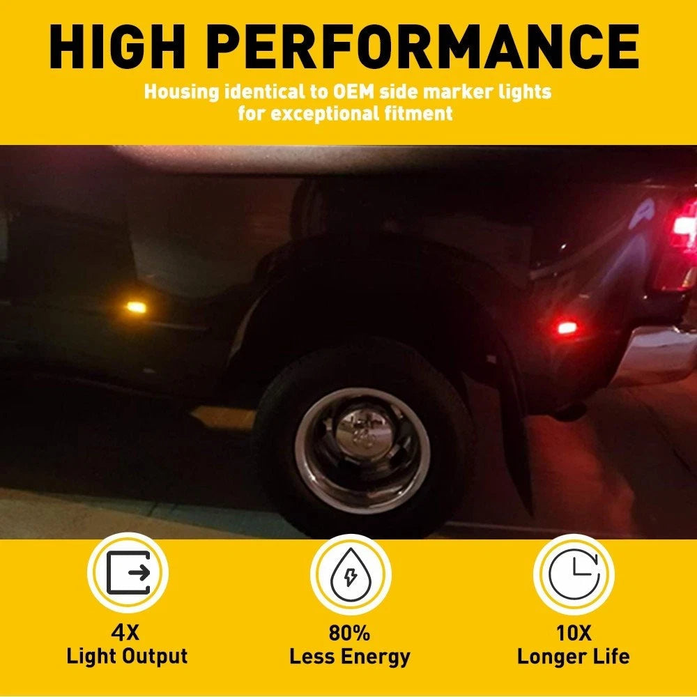 4X For Dodge Ram 2500 3500 03-09 Dually Bed LED Side Fender Marker Light Smoke A 6B93BC-57