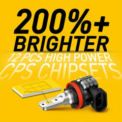 2X AUXITO H8 H11 H16 LED Fog Light DRL Bulb 4000LM Golden Yellow High Power L3A AUXITO
