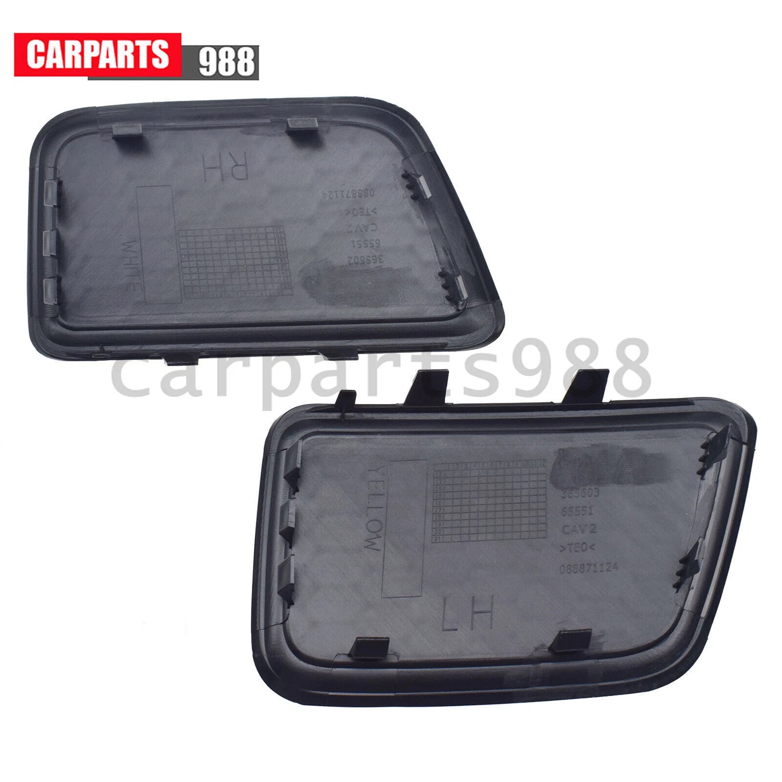 Pair Front Lower Grille Tow Hook Cover Bezel For 2014-2016 Jeep Grand Cherokee 6B93BC-57