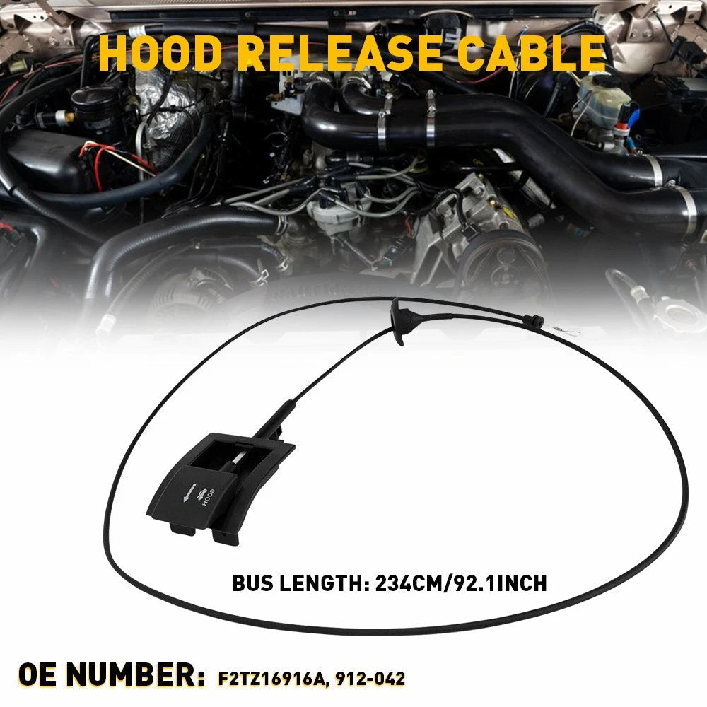 Hood Latch Release Cable For Ford F150 F250 F350 Bronco 1992-1997 F2TZ16916A EOA 6B93BC-57