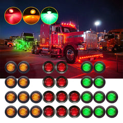 10/50X 3/4" Round LED Bullet Clearance Side Marker Lights For Truck Trailer RV A 6B93BC-57