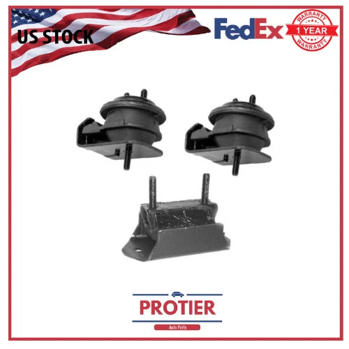 Front Motor & Trans Mount Set 3PCS for 1989 - 1995 Mazda MPV 3.0L 4WD 6B93BC-57