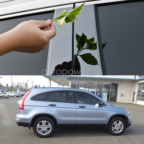 6pcs Black Window Pillar Posts Door Trim Piano Cover Set For Honda CRV 2007-2011 6B93BC-57