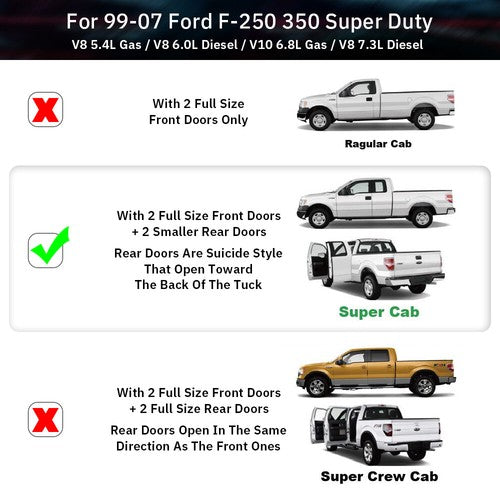For Ford F250 F350 Super Duty Super Cab Rear Door Latch Locks Passenger & Driver 6B93BC-57