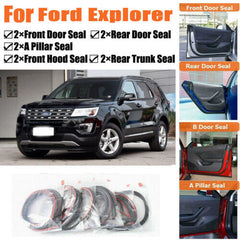 Door Rubber Seal Strips Weather Draft Wind Noise Reduction Kit For Ford Explorer