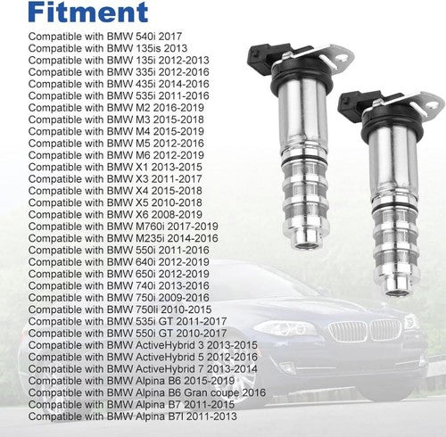 2PCS For BMW 335i 535i 550i M3 M5 X3 X5 X6 VANOS Solenoid Valve 11368605123 6B93BC-57