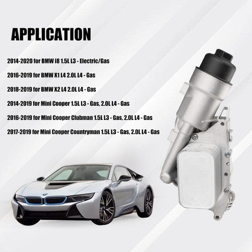 Engine Aluminum Oil Filter Housing For Mini Cooper BMW i8 X1 X2 2014-2019 6B93BC-57