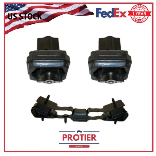 Engine Motor Mount & Trans Mount 3PCS Set Fit 2007-2011 Jeep Wrangler 3.8L-V6 6B93BC-57