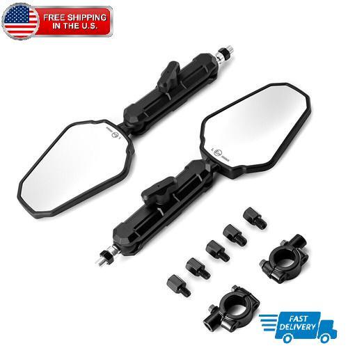 Adventure Motorcycle Mirrors 7/8" Handlebar Mount M10 M8 For kawasaki KLR Suzuki