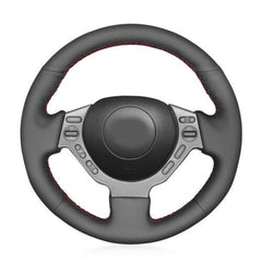 Hand-Sewing Black PU Leather Steering Wheel Covers Wrap For Nissan GTR GT-R